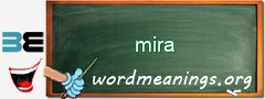 WordMeaning blackboard for mira